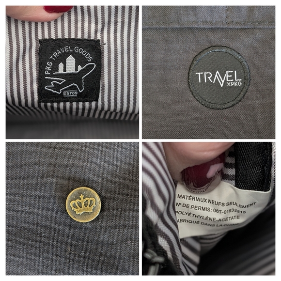 PKG | Black XPKG Travel Laptop Bag, Tan Faux Leather Handles - Picture 12 of 16